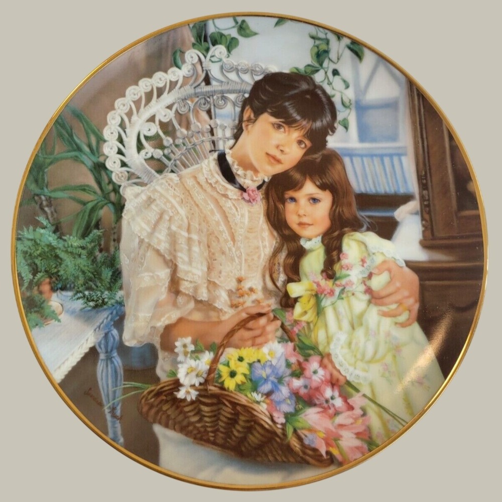 Reco Collector Plate A Cherished Time Sandra Kuck Mother's Day 1987 Vintage Art